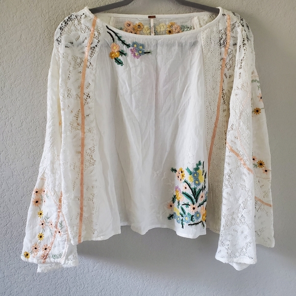 Free People Tops - Free People paris picnic patchwork embroided top